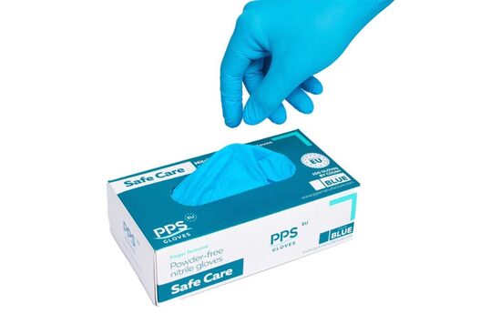 Nitrila cimdi, nepūderēti «PPS gloves», zili. 